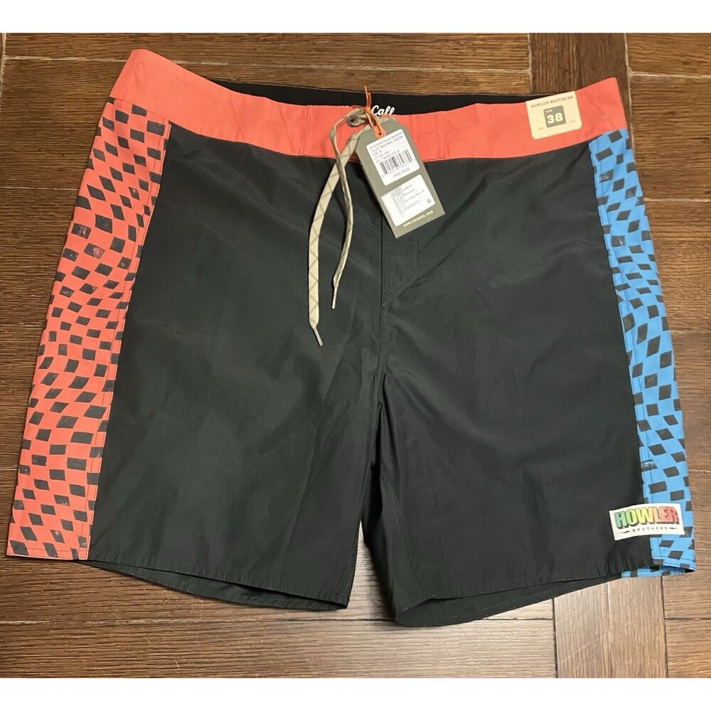 Howler Brothers Men’s Size 38 Ensueno Boardshorts Warped Checkers NWT